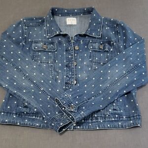 Elle Blue Denim Jacket with White Dots